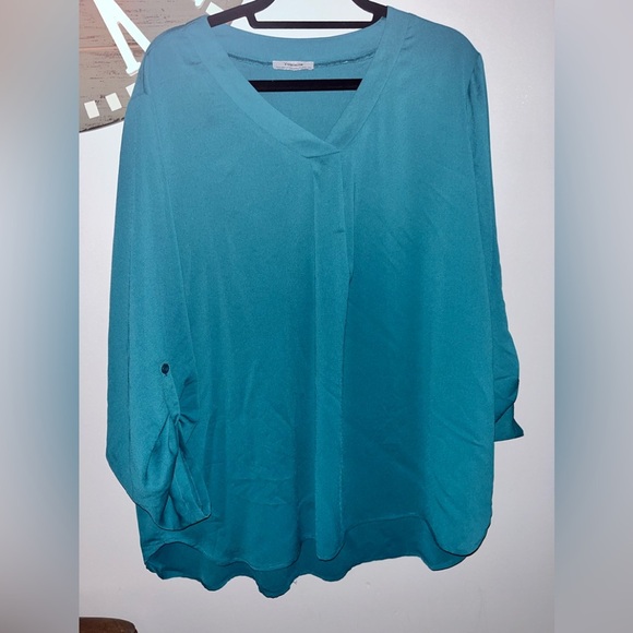 Youtalia teal v neck blouse size XXL - Picture 1 of 4
